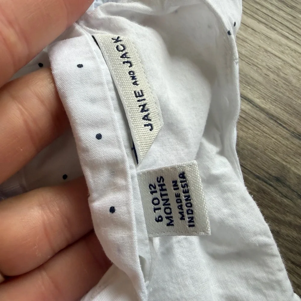 Janie and Jack Baby Girls Swiss Dot Tunic and Diaper Cover Set 6-12 Months White